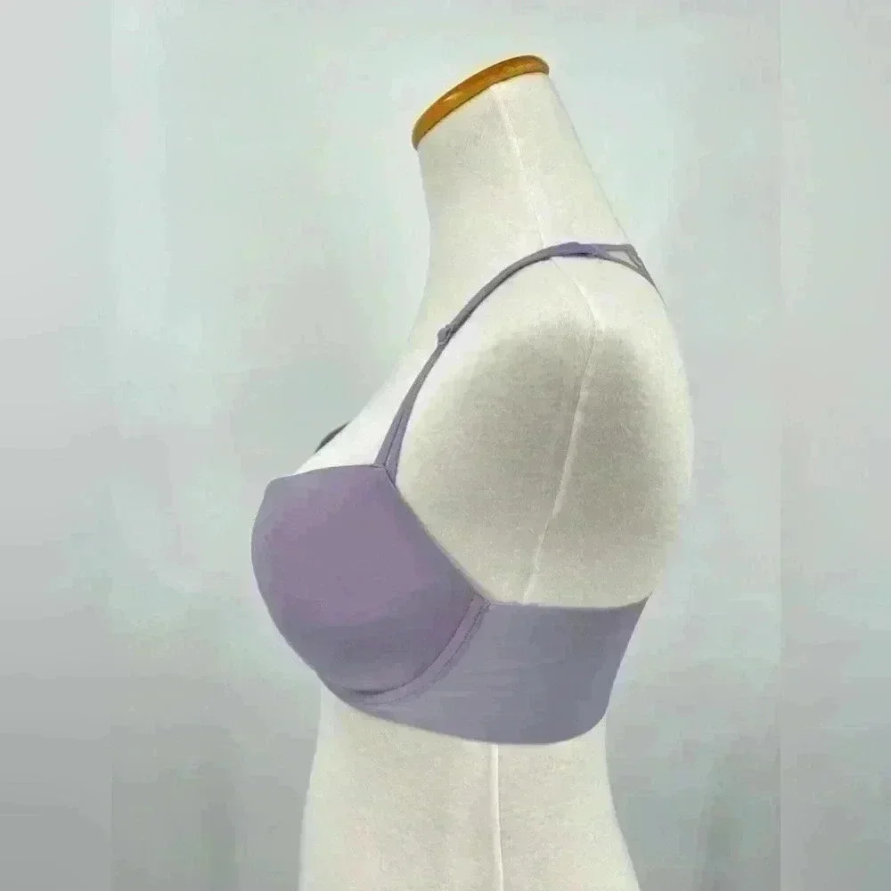 BNWT Victoria's Secret Racerback Plunge Mauve Bra 32DD - Picture 3 of 8